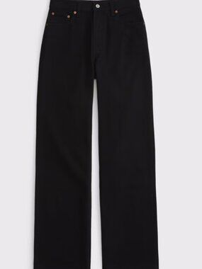 Size 25 Extra Long: Abercrombie High Rise 90s Relaxed Jean No Fade Black